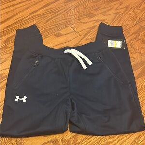 Under Armour pennant pant/ joggers in navy blue, size M